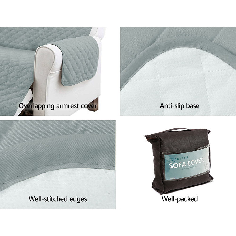 Artiss 4-Seater Sofa Cover Water-Resistant Grey
