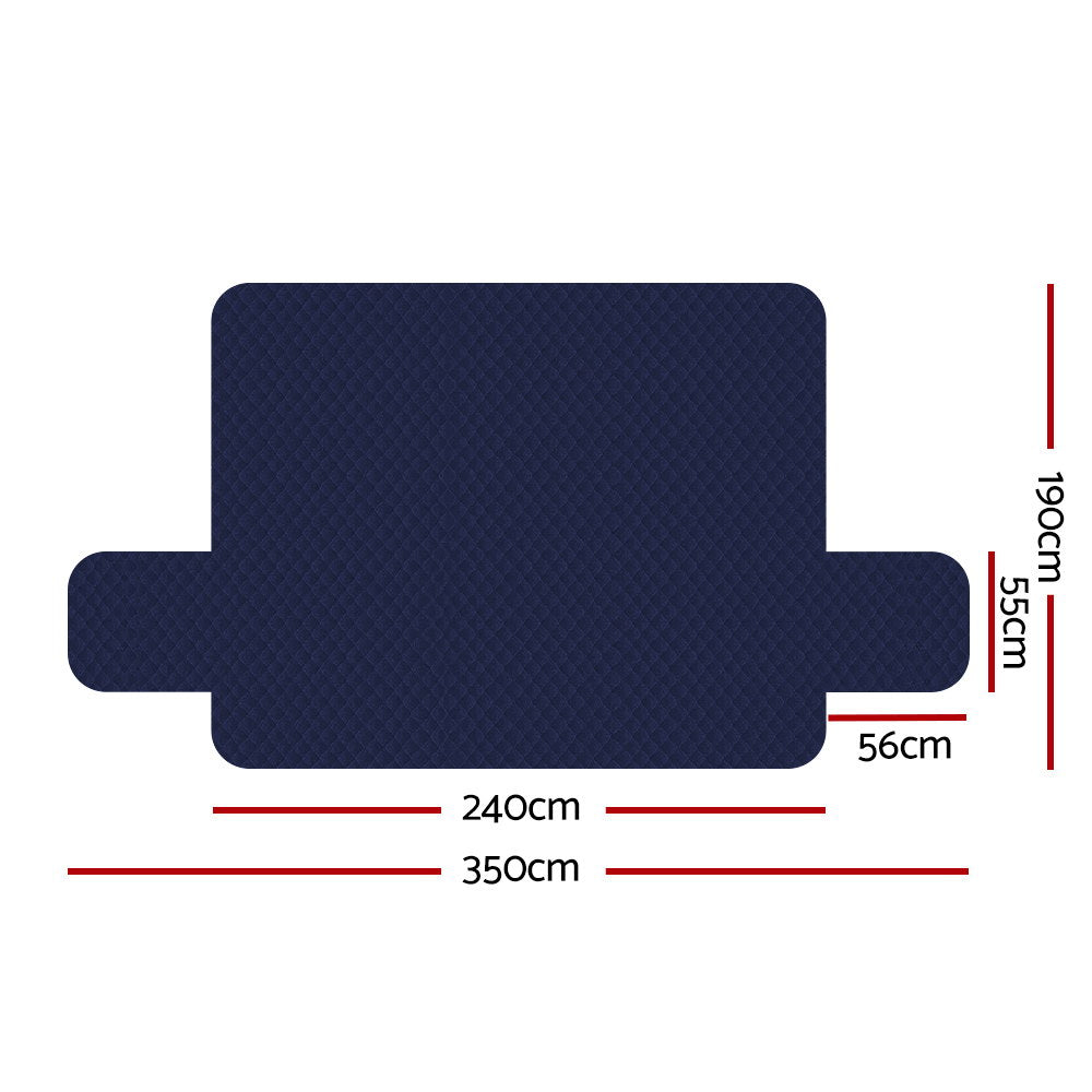 Navy 4-Seater Sofa Cover Water Resistant Quilted