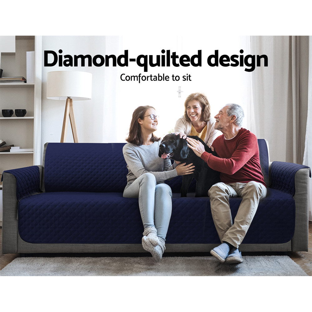 Navy 4-Seater Sofa Cover Water Resistant Quilted