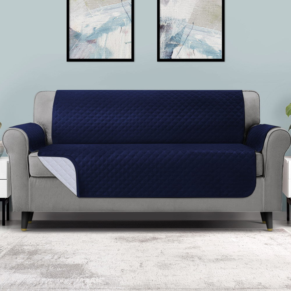 Navy 4-Seater Sofa Cover Water Resistant Quilted