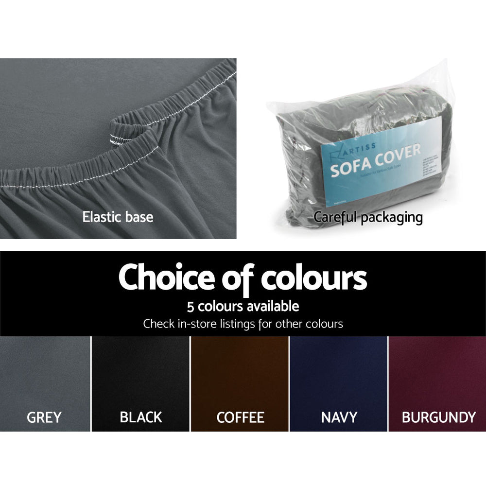 Artiss 2 Seater Stretch Sofa Cover Grey
