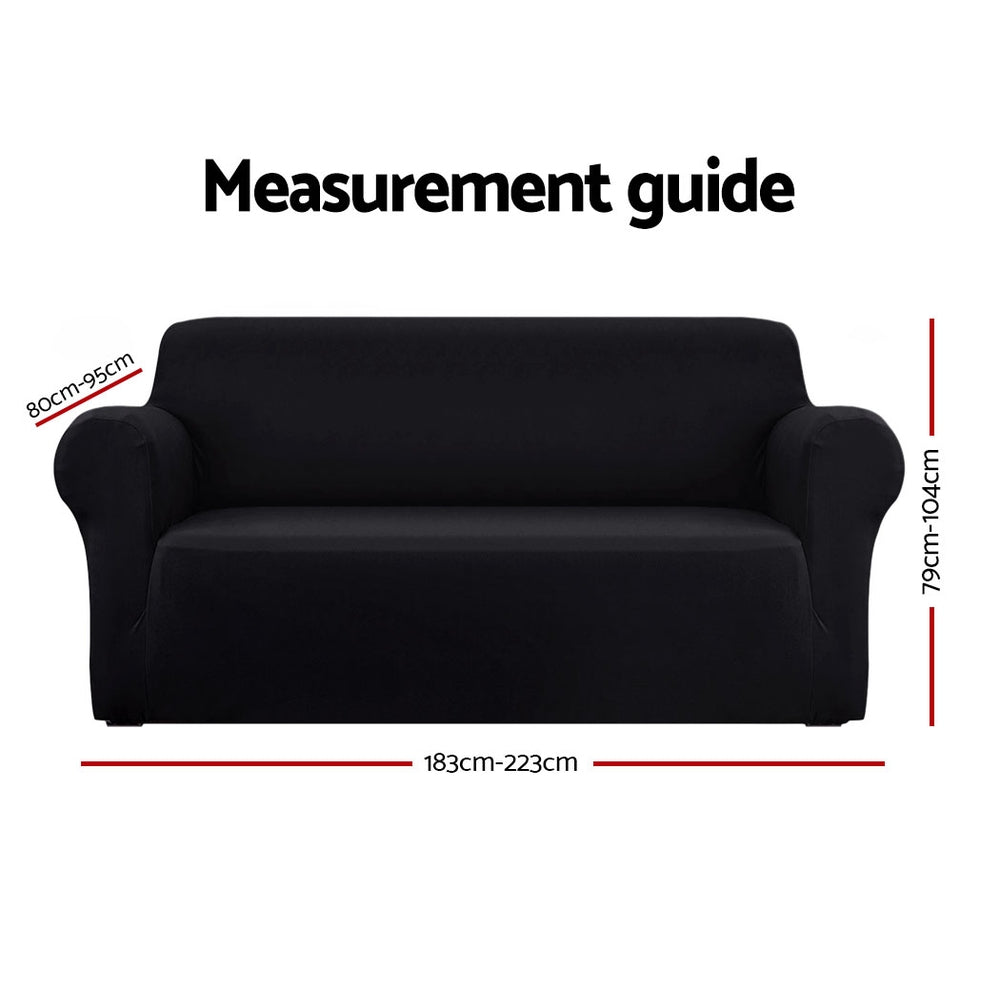 Artiss 3 Seater Stretch Sofa Cover Black