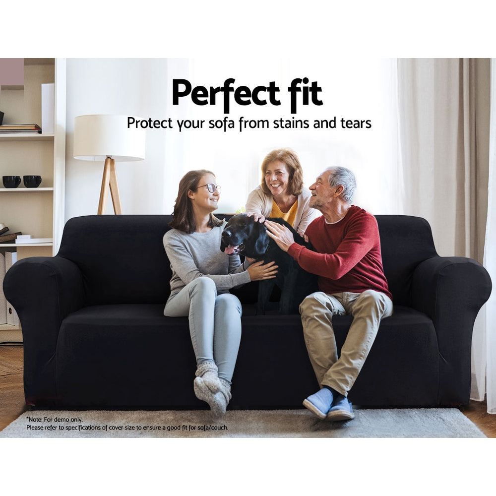 Artiss 3 Seater Stretch Sofa Cover Black