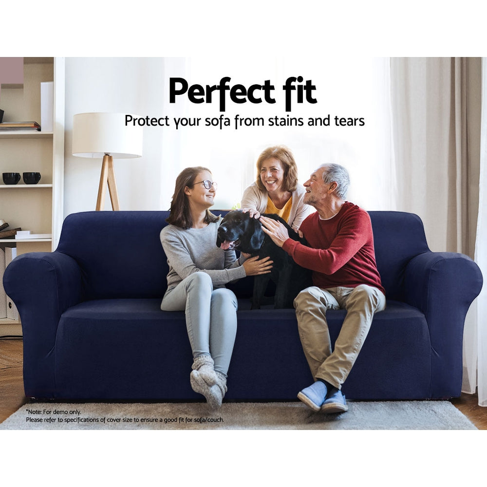 Artiss 3 Seater Stretch Sofa Cover Navy