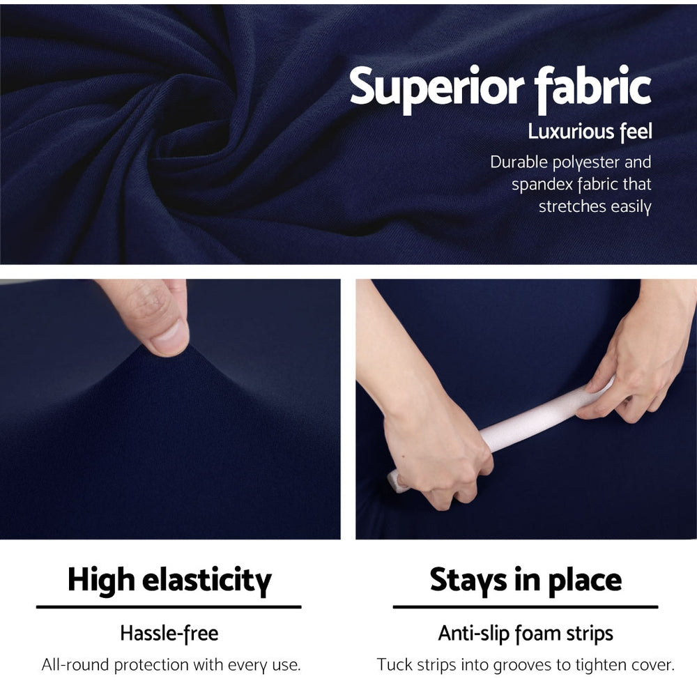 Artiss 3 Seater Stretch Sofa Cover Navy