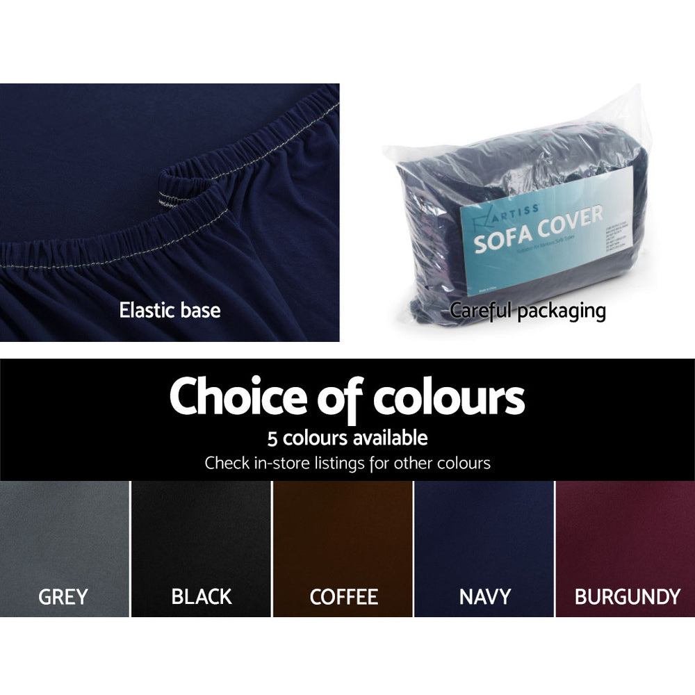 Artiss 3 Seater Stretch Sofa Cover Navy