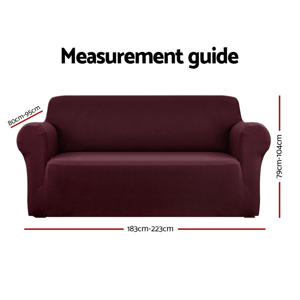 Artiss 3 Seater Stretch Sofa Cover Burgundy