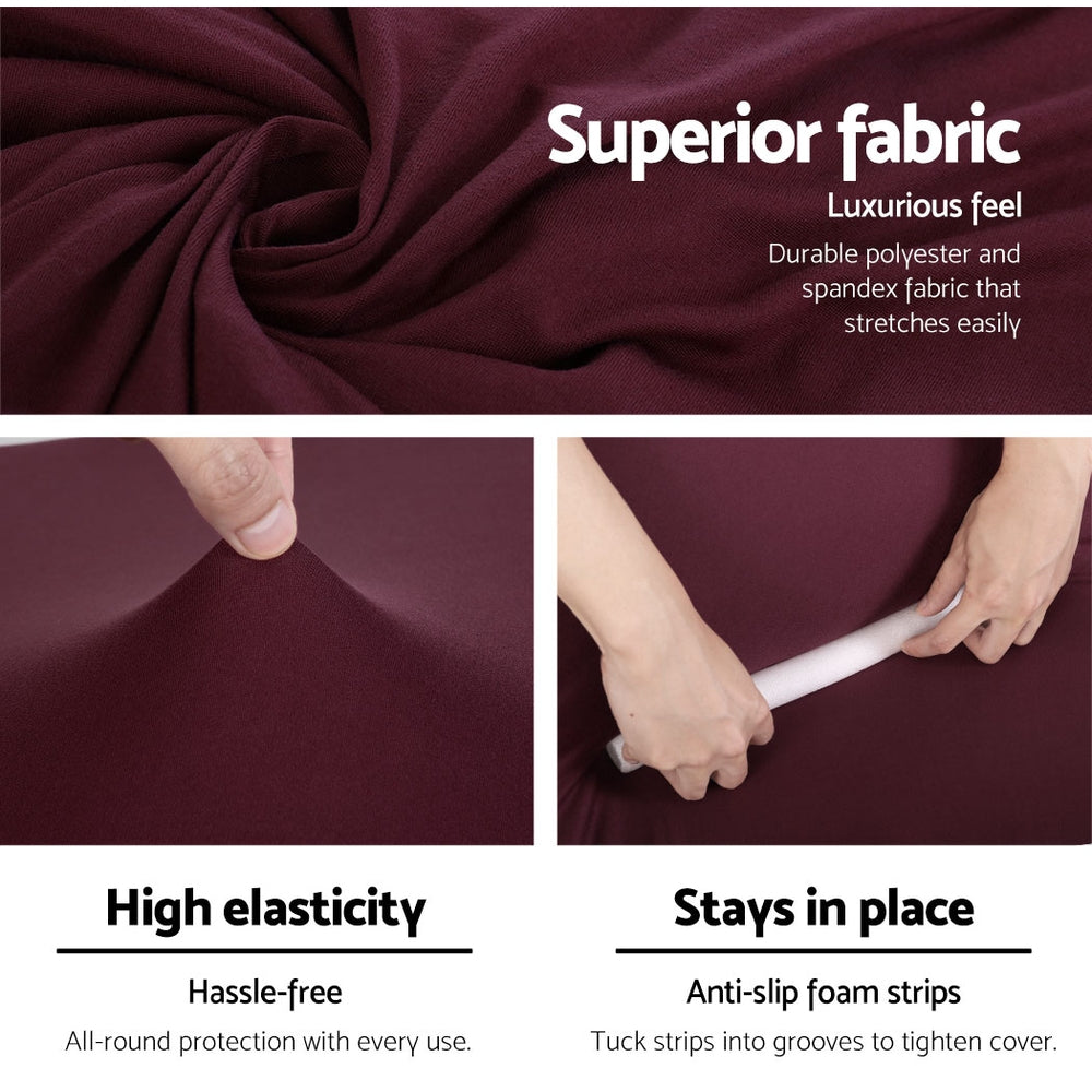 Artiss 3 Seater Stretch Sofa Cover Burgundy