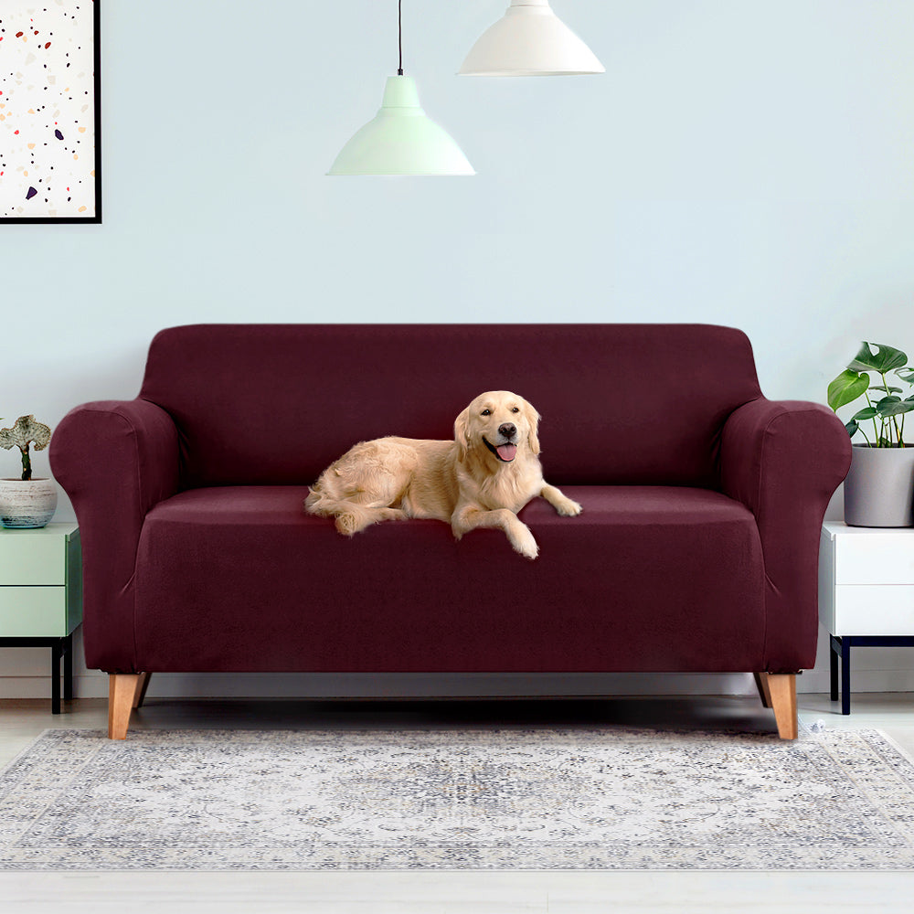 Artiss 3 Seater Stretch Sofa Cover Burgundy