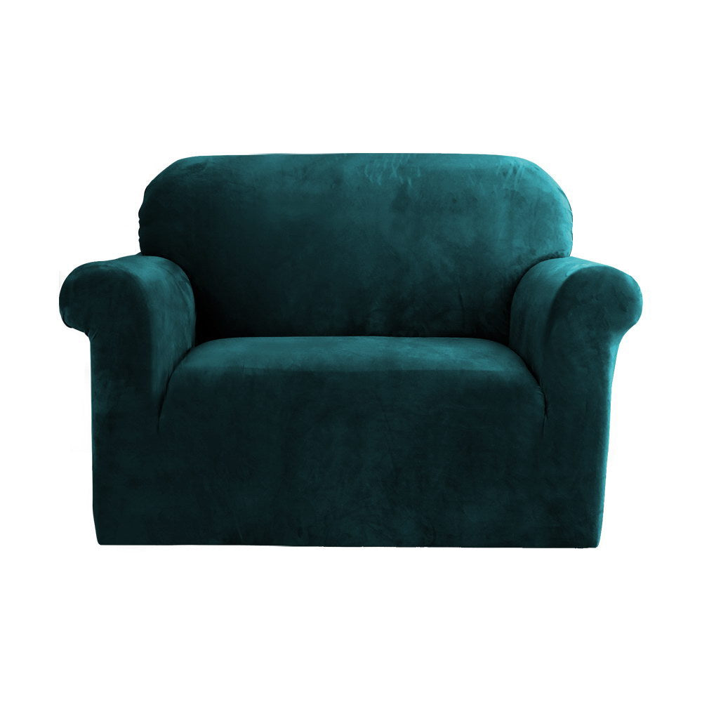 Artiss 1 Seater Velvet Sofa Cover Couch Cover Agate Green