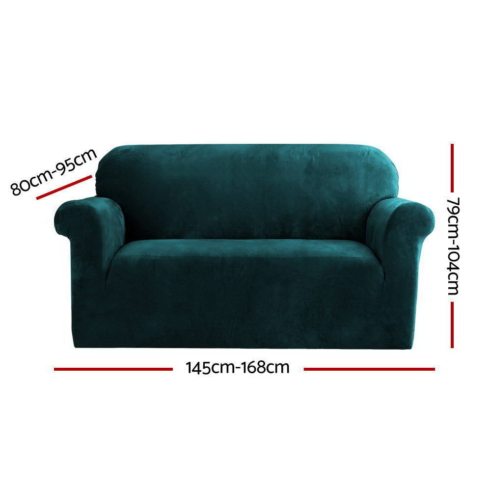 Artiss 2-Seater Velvet Sofa Cover Agate Green