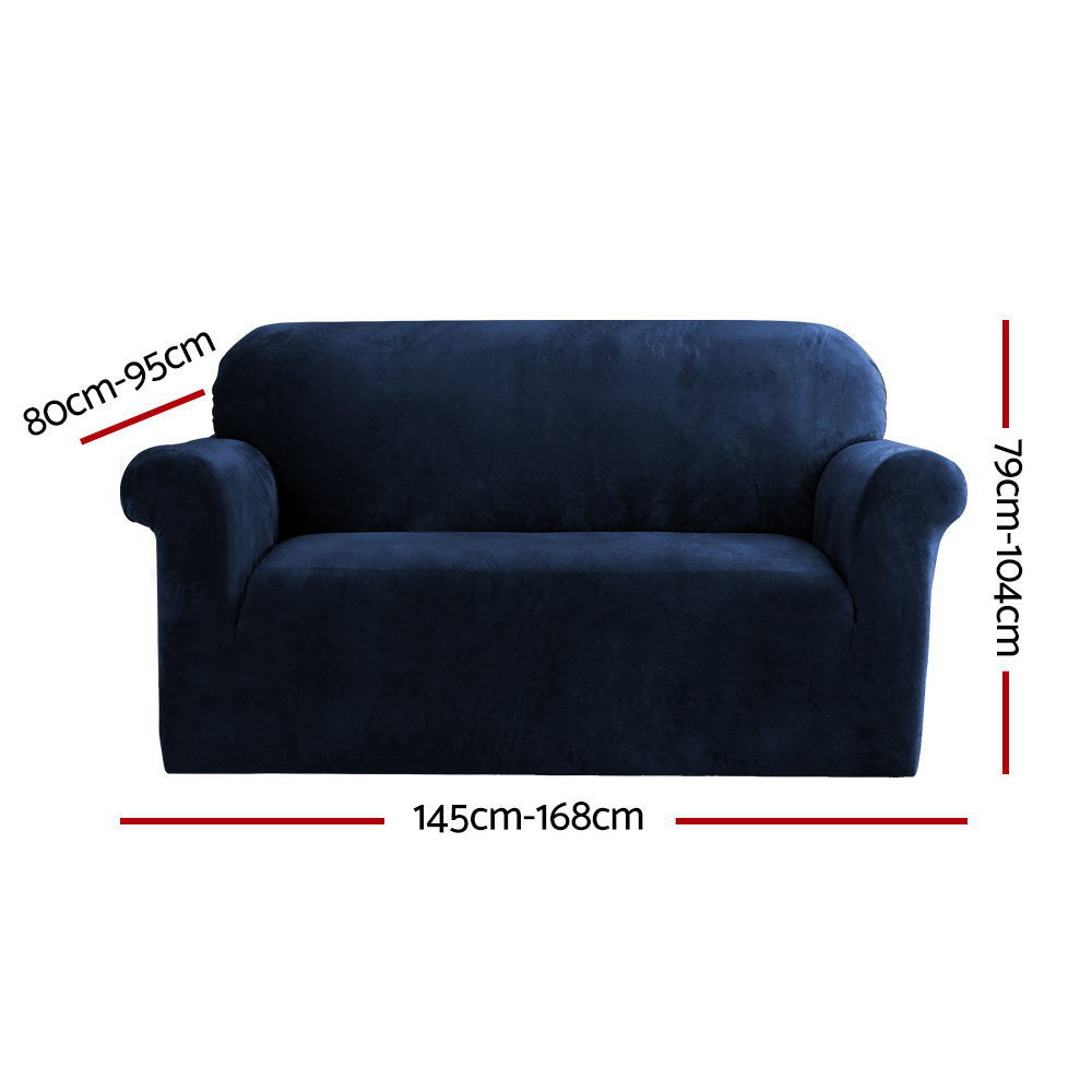 Artiss 2-Seater Velvet Sofa Cover Sapphire
