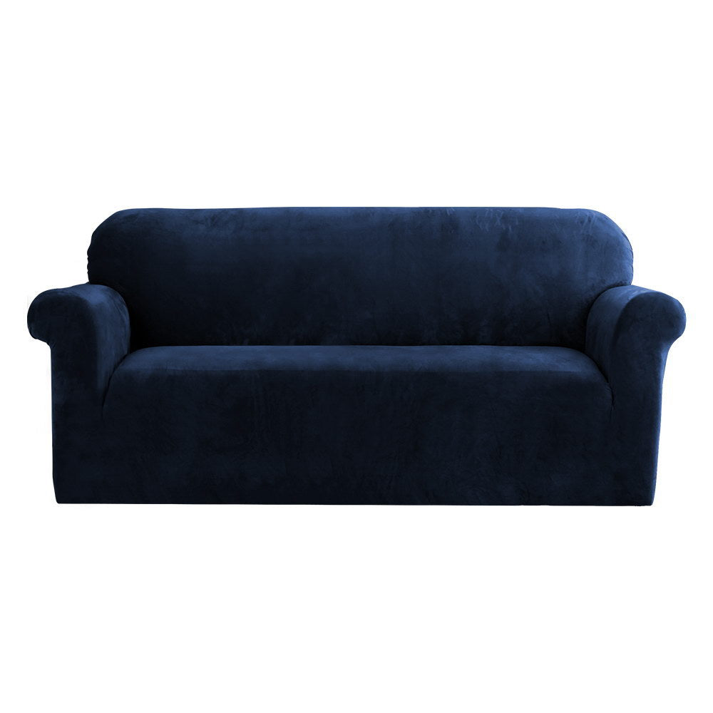 Artiss 3-Seater Velvet Sofa Cover Sapphire