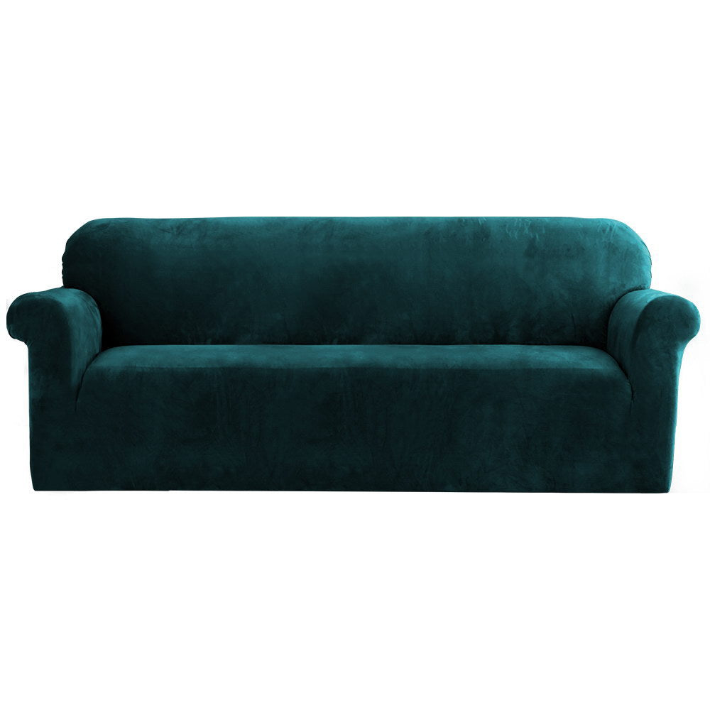 Artiss 4-Seater Velvet Sofa Cover Agate Green