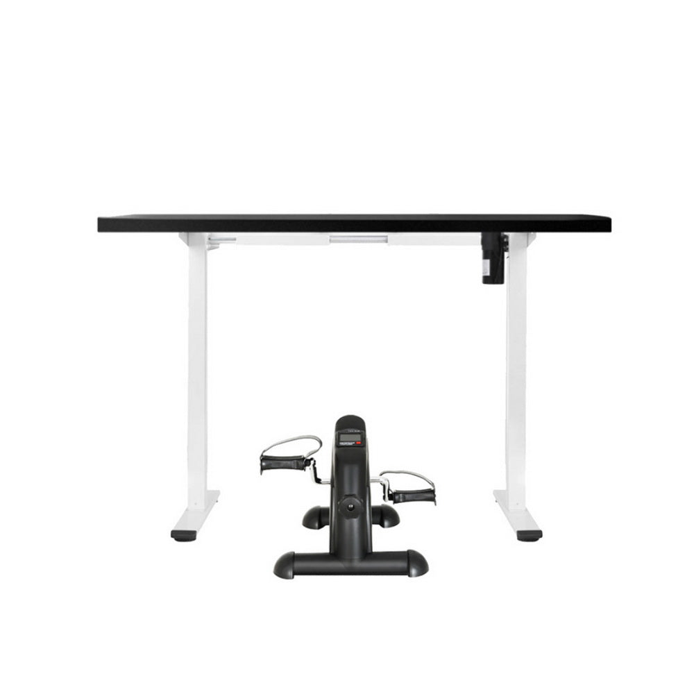 Artiss 140cm Electric Standing Desk with Everfit Pedal Exercise Bike Black