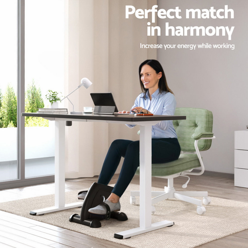 Artiss 140cm Electric Standing Desk with Everfit Pedal Exercise Bike Black