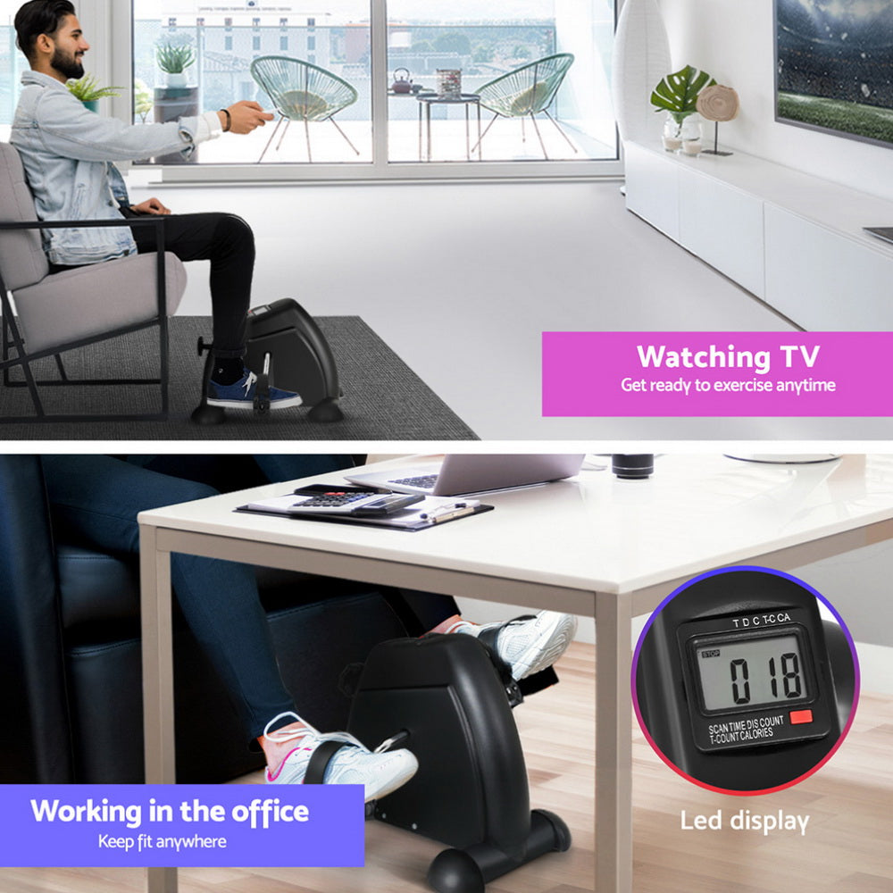Artiss 140cm Electric Standing Desk with Everfit Pedal Exercise Bike Black