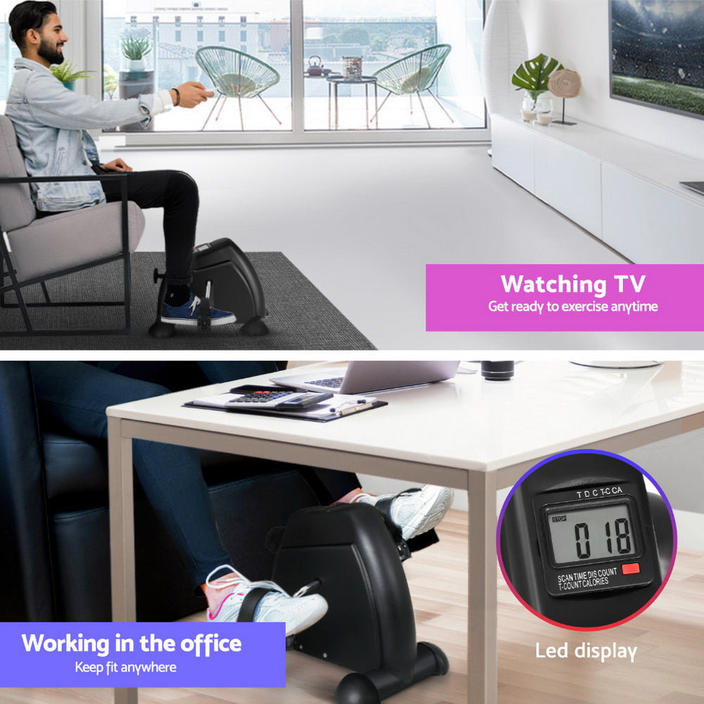 Artiss 120cm Electric Standing Desk with Everfit Mini Pedal Exercise Bike White