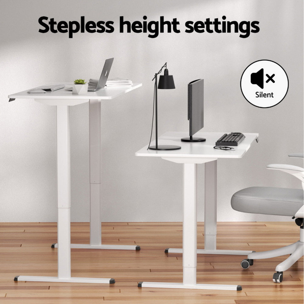 Artiss 120cm Electric Standing Desk with Everfit Mini Pedal Exercise Bike White