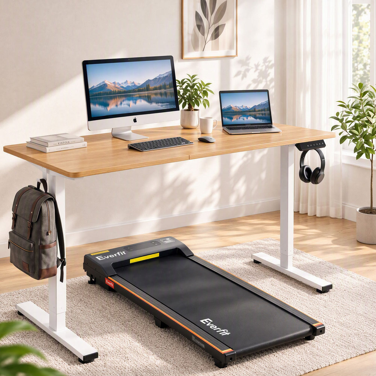 Artiss 140cm Motorised Standing Desk and Treadmill Combo
