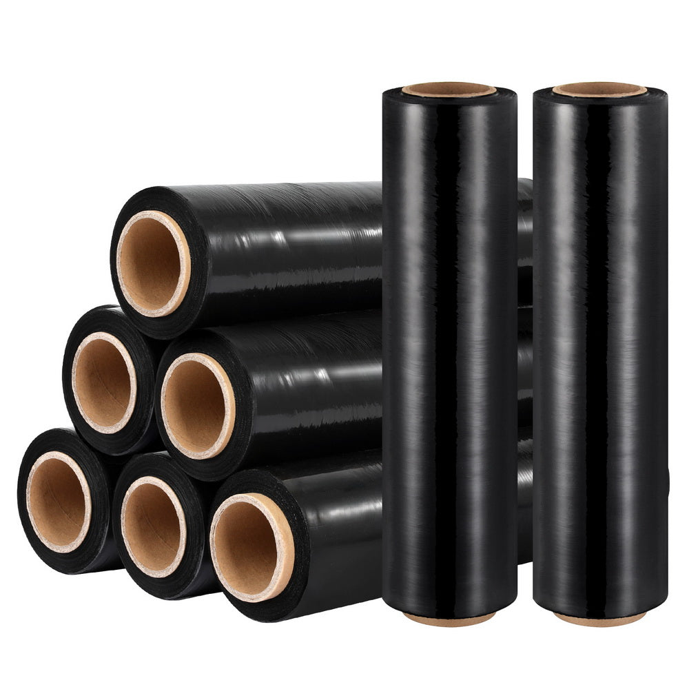 500mm x 400m Black Stretch Film Pallet Wrap 8 Rolls