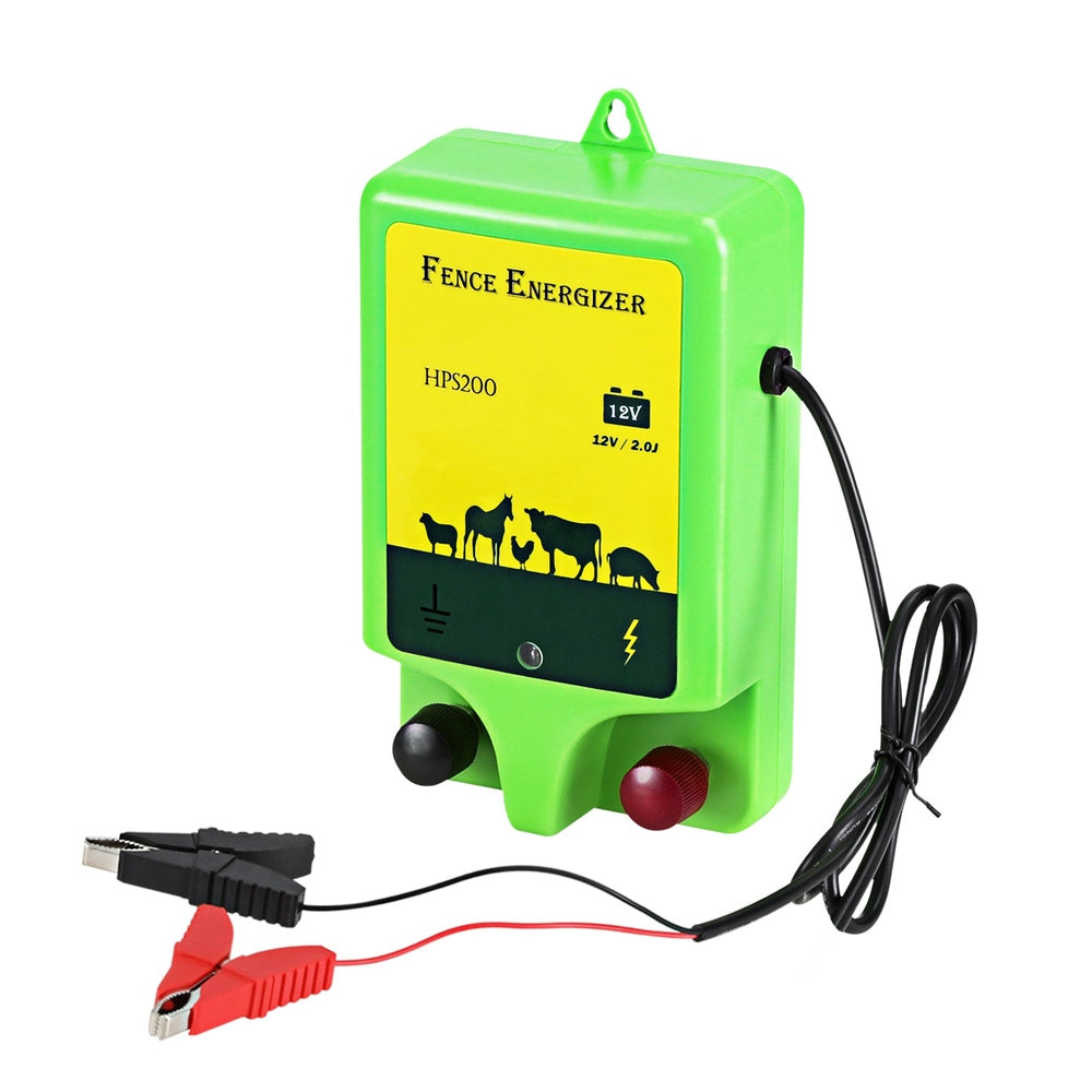 Giantz 18km Electric Fence Energiser 1.56J Battery-Powered Green