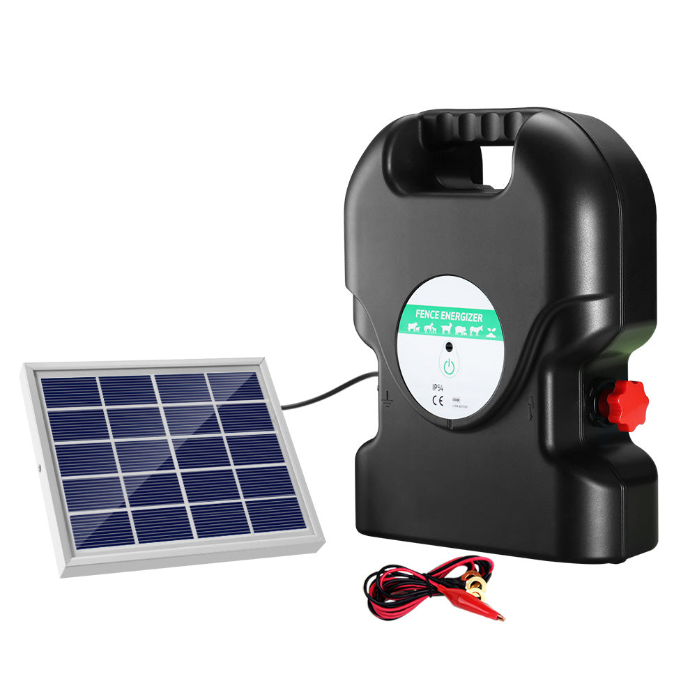 Giantz 20km Solar Electric Fence Energiser 1.2J Waterproof