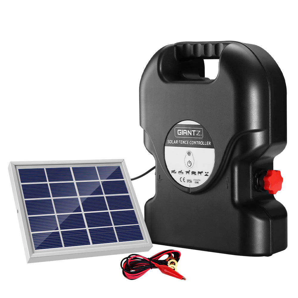 Giantz 15KM Solar Electric Fence Energiser 0.8J Waterproof