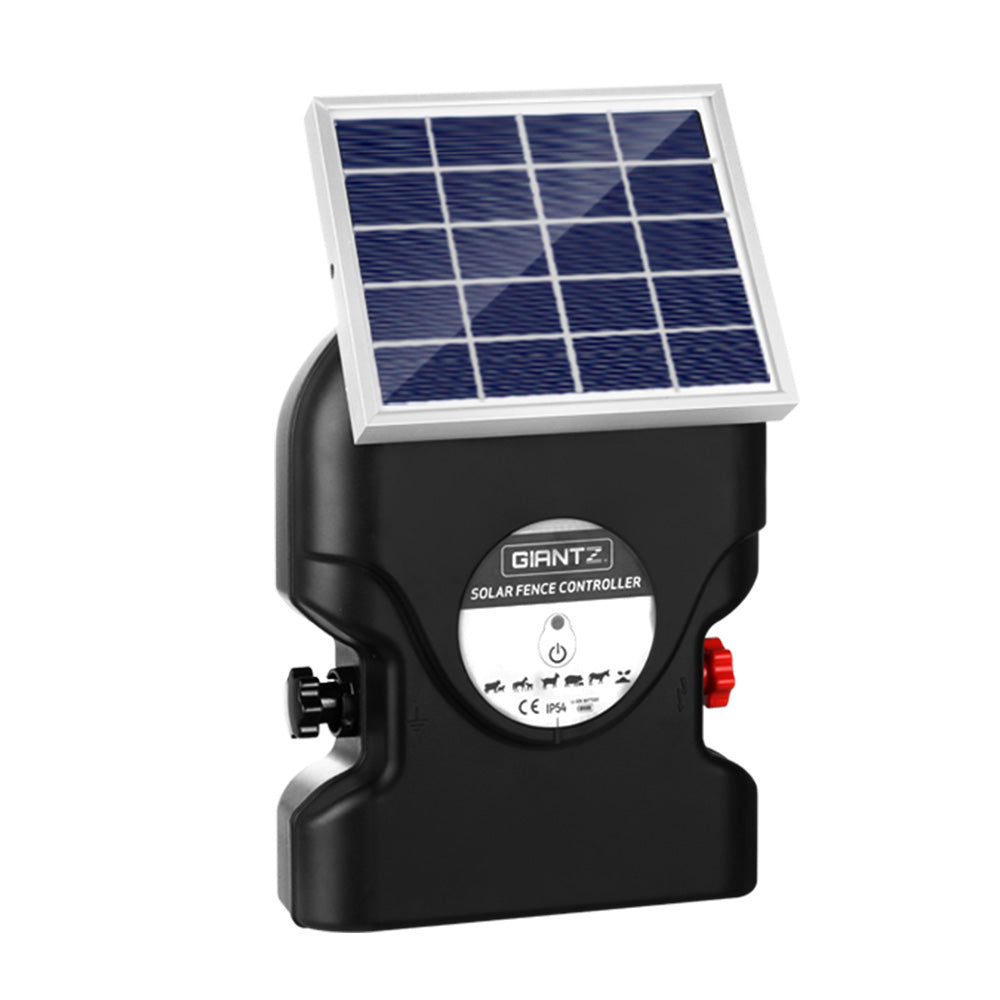 Giantz 15KM Solar Electric Fence Energiser 0.8J Waterproof