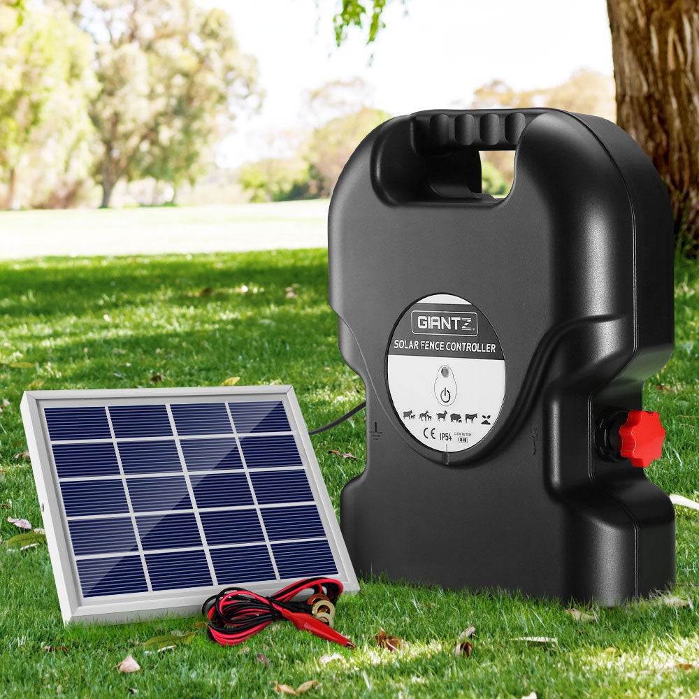Giantz 15KM Solar Electric Fence Energiser 0.8J Waterproof
