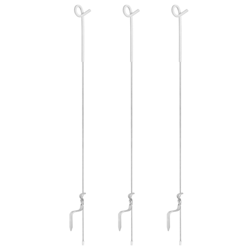 Giantz 104CM Steel Pigtail Electric Fence Posts Silver/White (20 Pack)