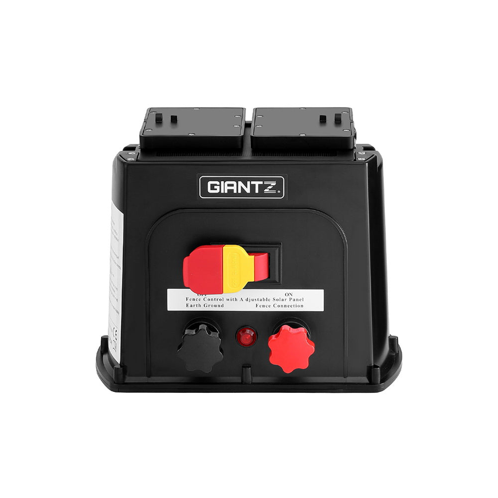 Giantz 8km Solar Electric Fence Energiser PET 0.3J Black