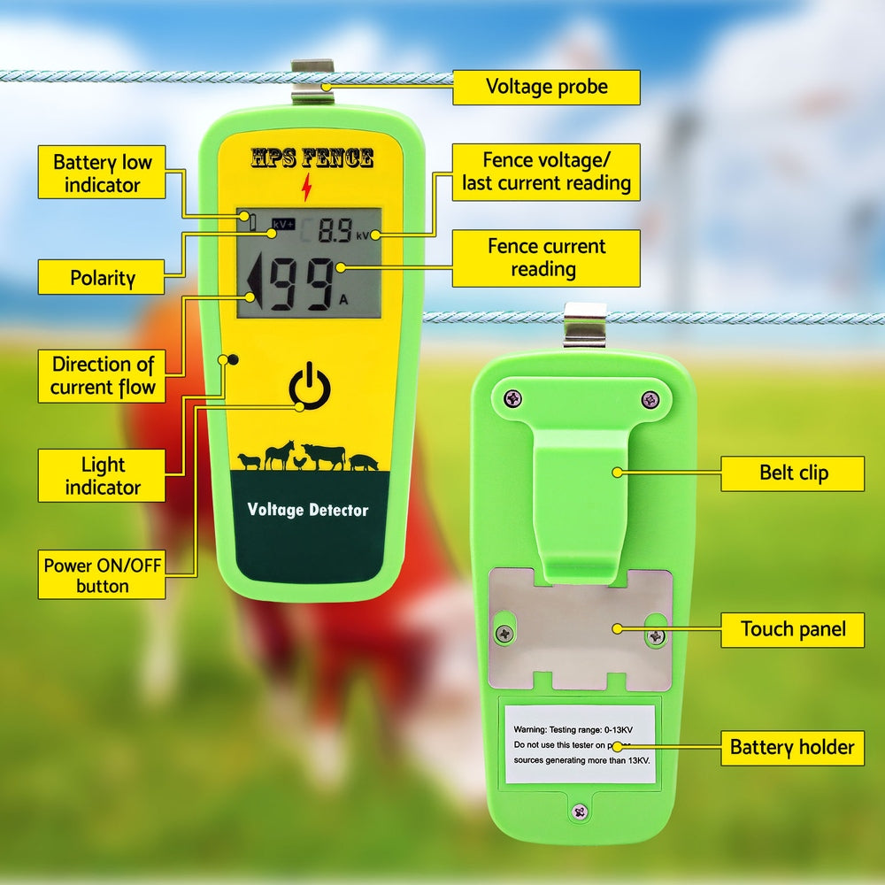 Giantz 13KV Digital Electric Fence Tester Fault Finder Yellow
