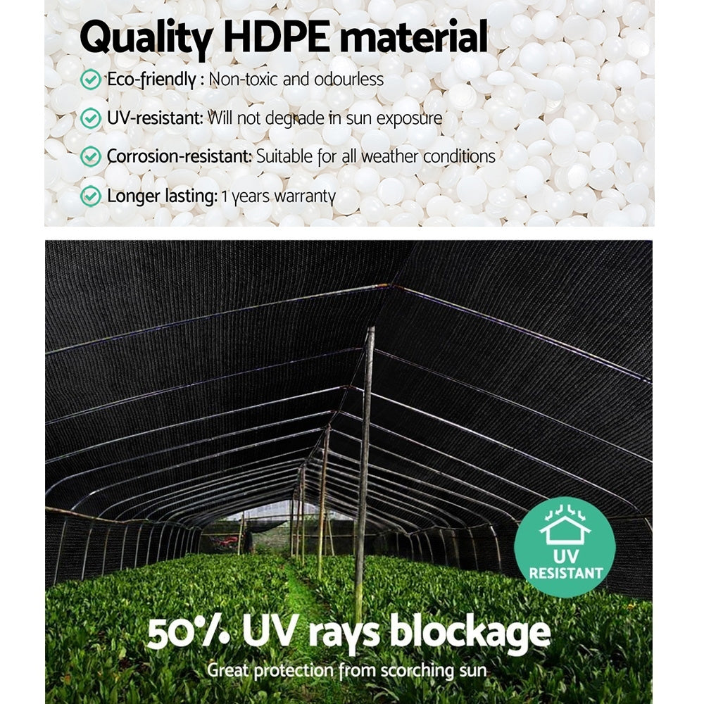 Instahut 1.83x20m Heavy Duty Shade Cloth Roll 50% Black