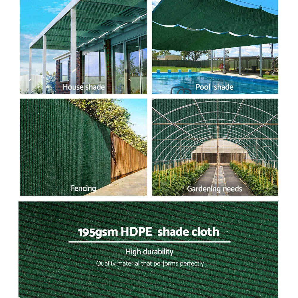 Instahut 1.83x20m Heavy Duty Shade Cloth 90% Block Green
