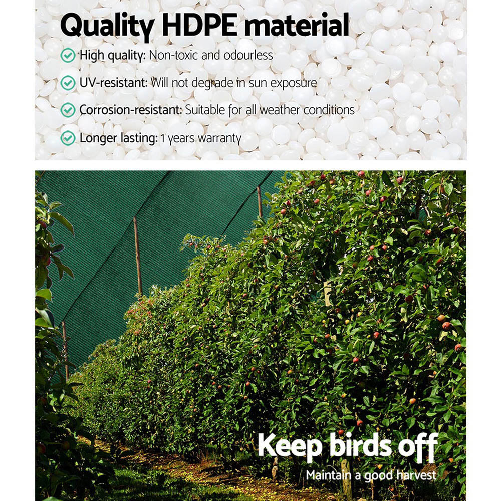 Instahut 1.83x20m Heavy Duty Shade Cloth 90% Block Green