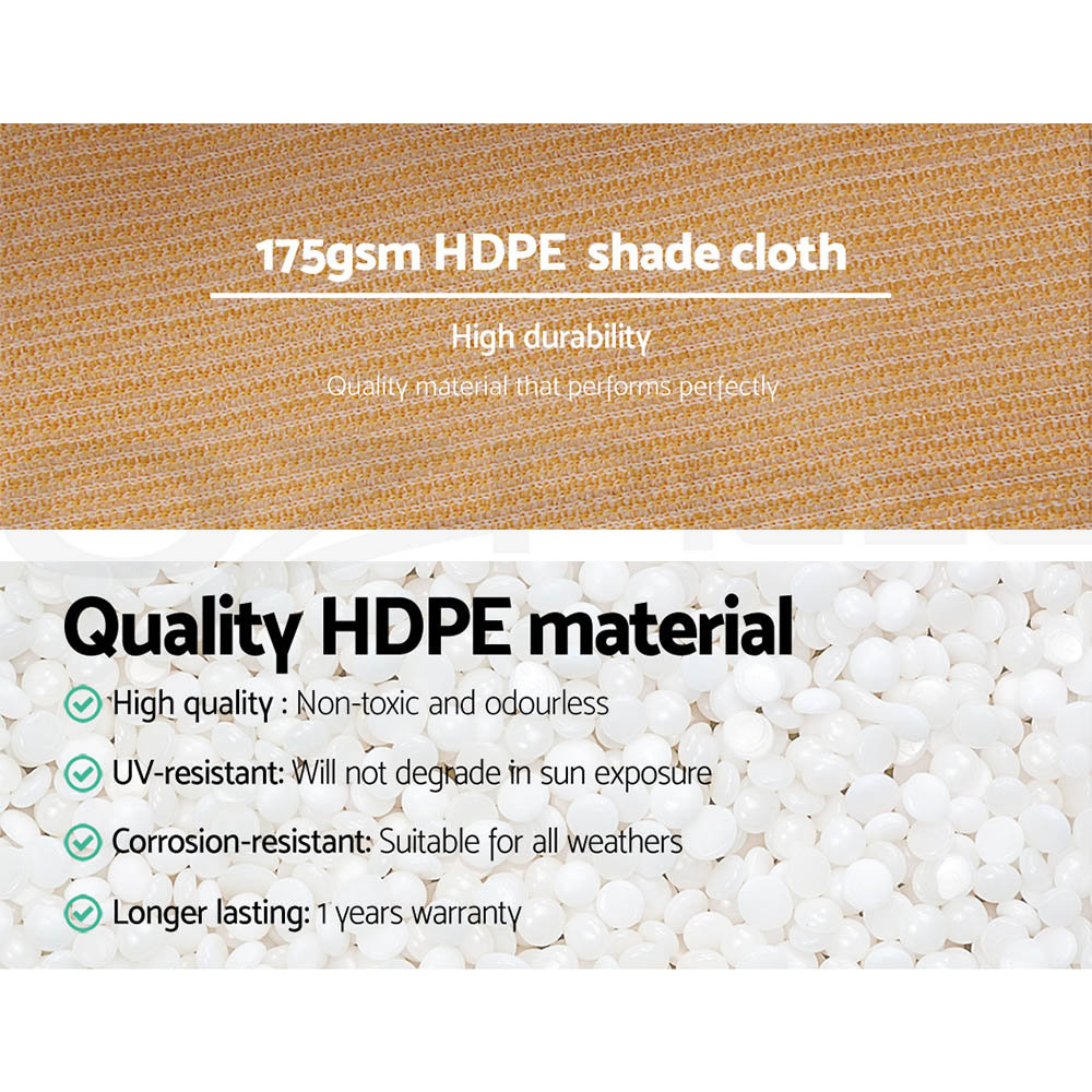 Instahut 1.83x50m Heavy Duty Shade Cloth 70% UV Block Beige