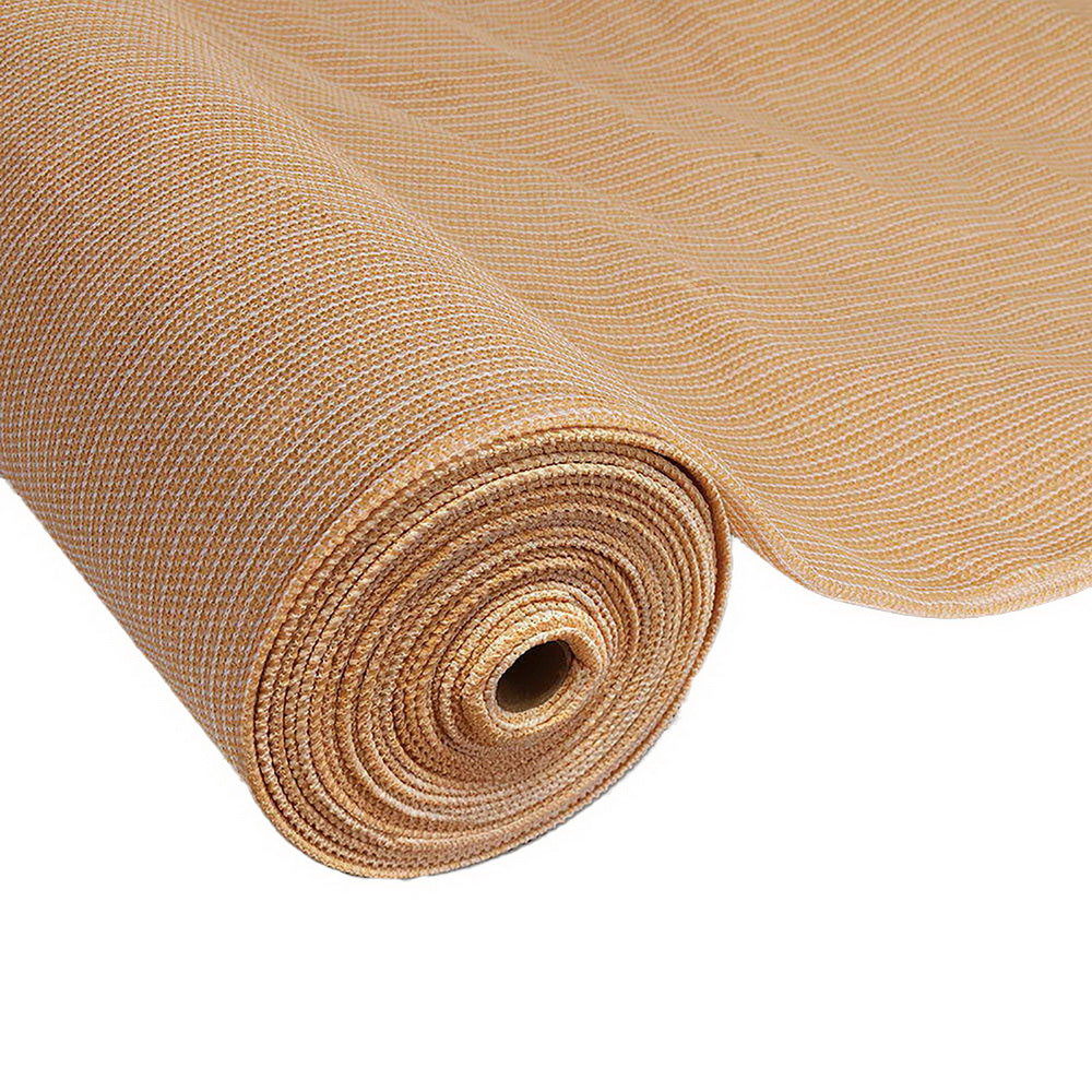 Instahut 3.66x10m Heavy Duty Shade Cloth 70% Block Sandstone
