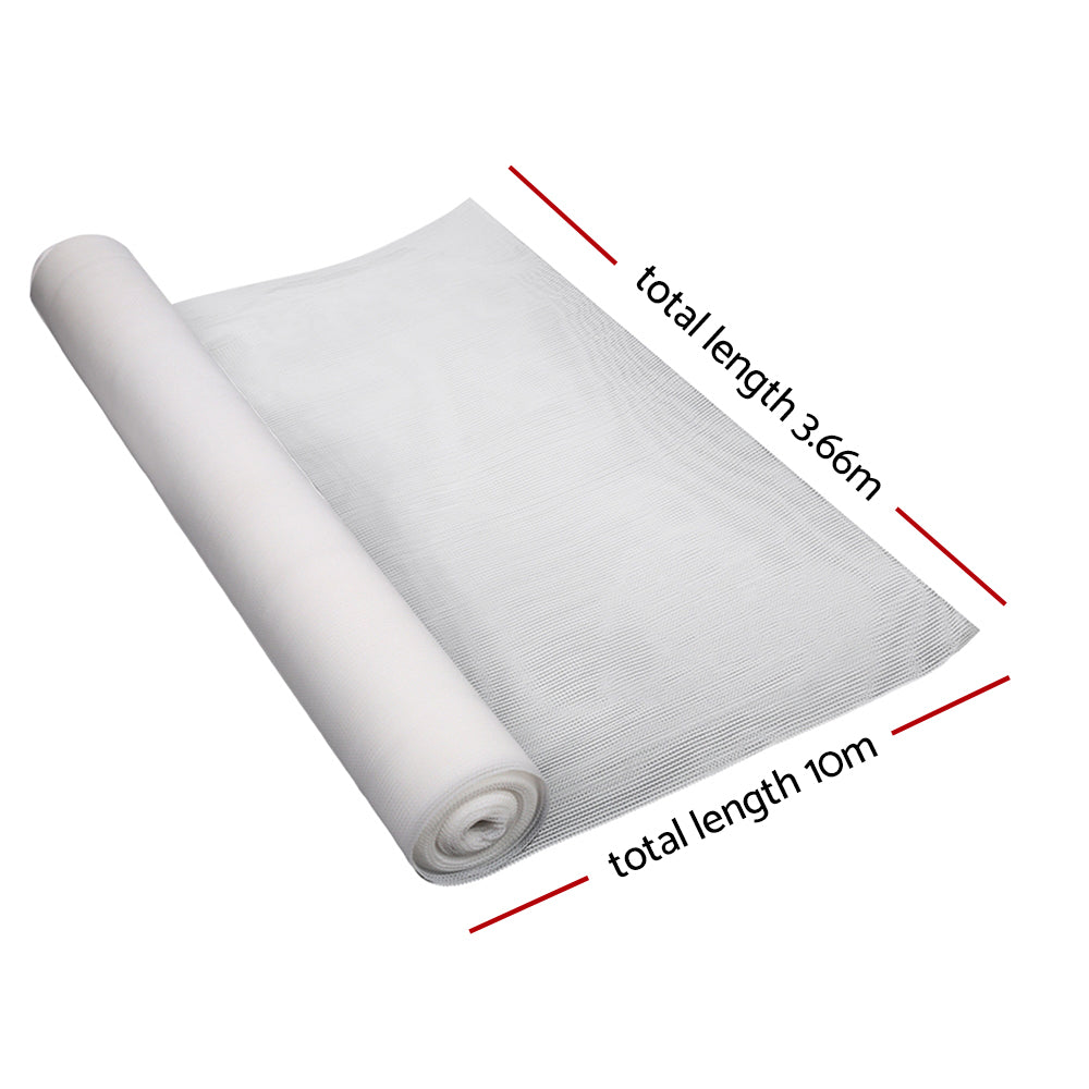 Instahut 3.66x10m Heavy Duty Shade Cloth 30% UV Block White