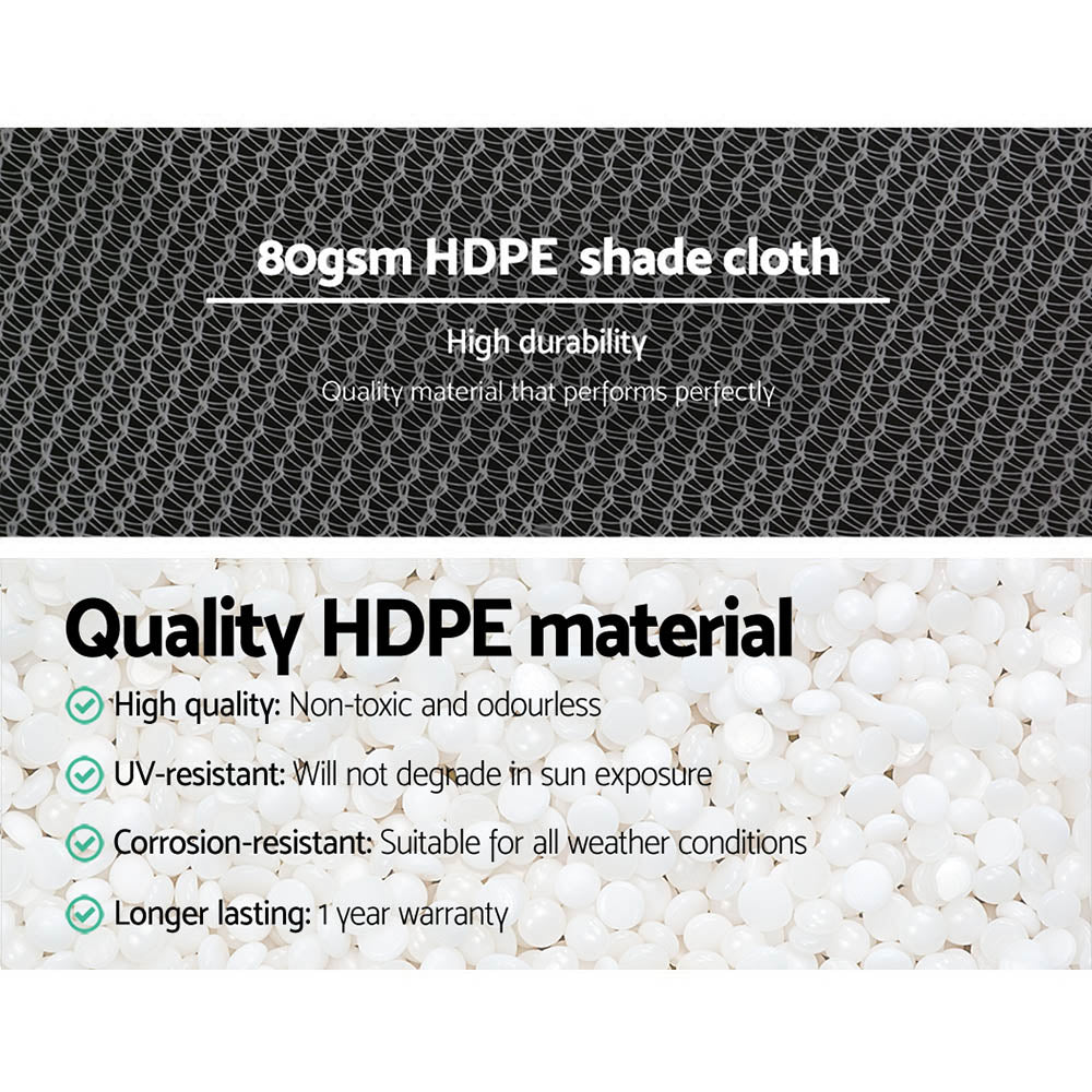 Instahut 3.66x10m Heavy Duty Shade Cloth 30% UV Block White
