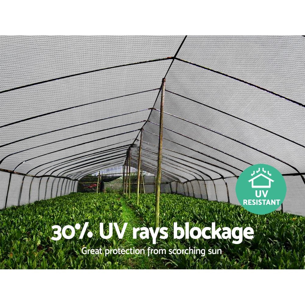 Instahut 3.66x10m Heavy Duty Shade Cloth 30% UV Block White