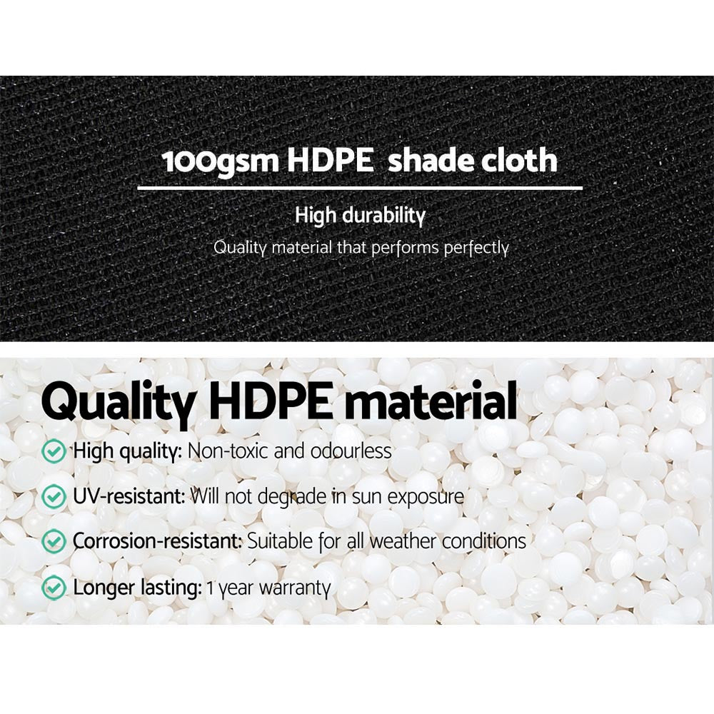 Instahut 3.66x20m Heavy Duty Shade Cloth 50% UV Block Black