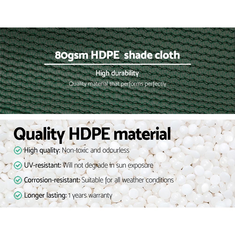 Instahut 3.66x20m Shade Cloth Heavy Duty Green 30% UV Block