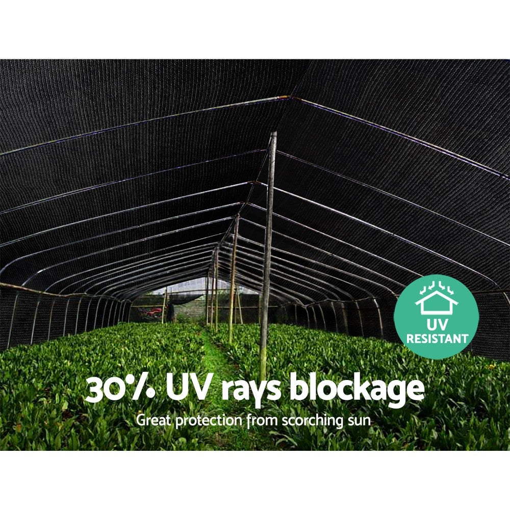 Instahut 3.66x30m Shade Cloth Heavy Duty Black 30% UV Block