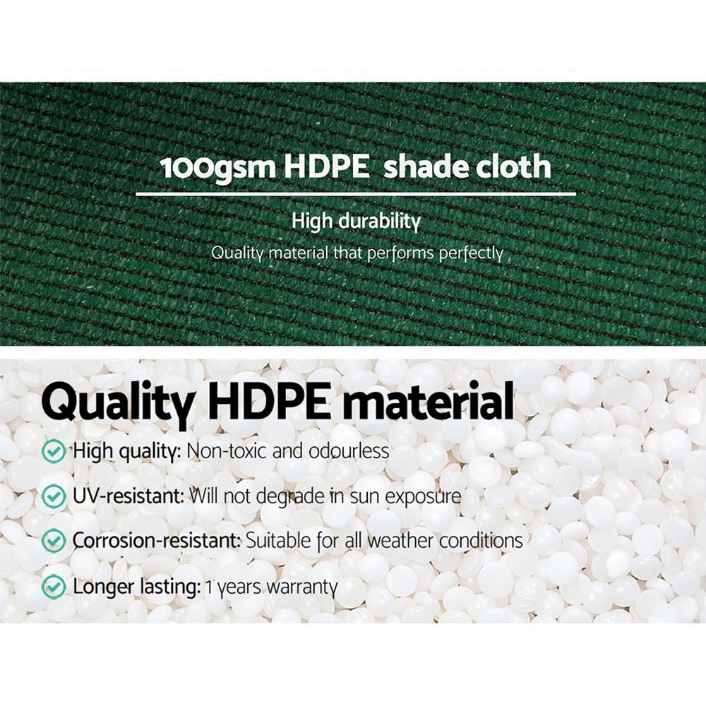 Instahut 1.83x20m Heavy Duty Green Shade Cloth 50% Block