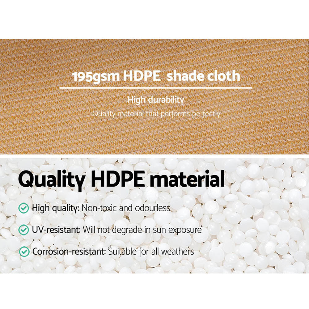 Instahut 3.66x30m Heavy Duty Shade Cloth Sail 90% UV Block Beige