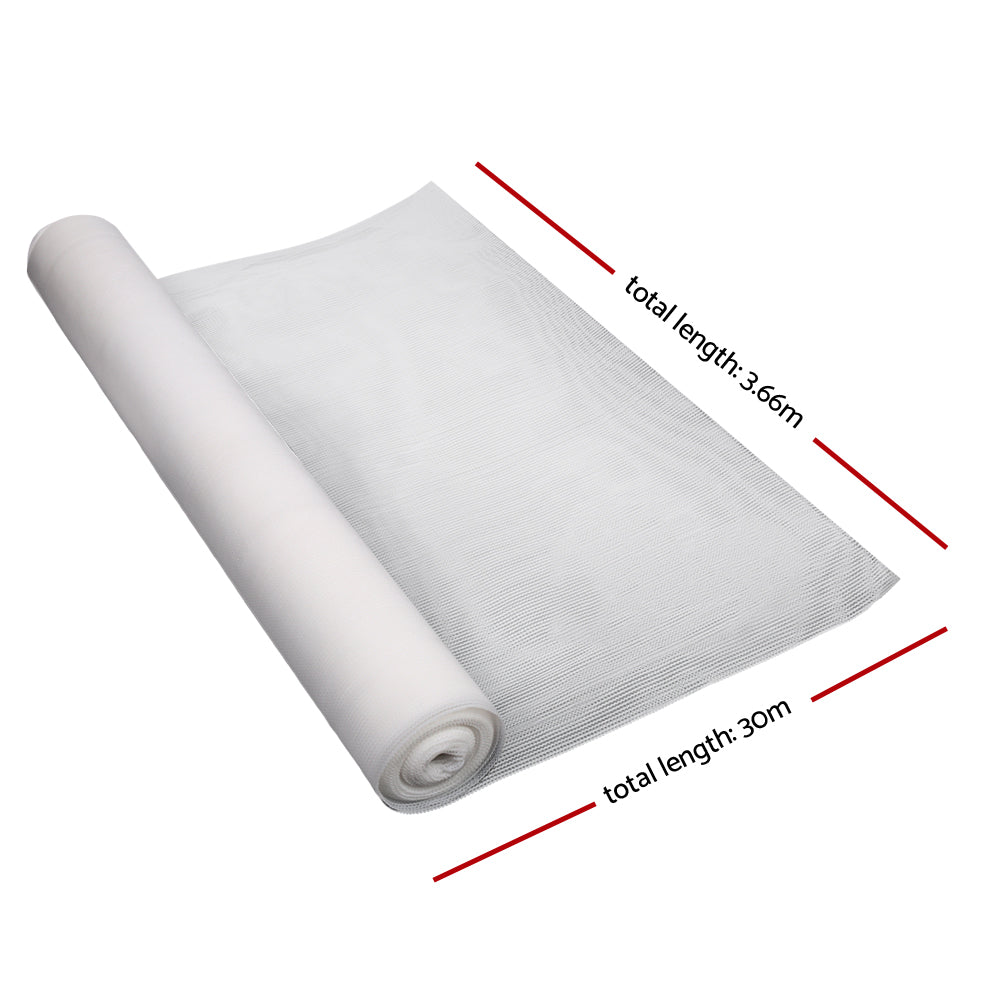 Instahut 3.66x30m Heavy Duty Shade Cloth 90% UV Block White