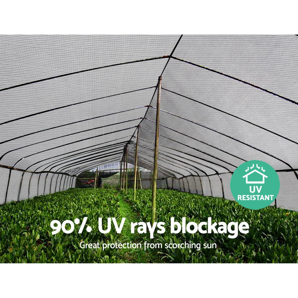 Instahut 3.66x30m Heavy Duty Shade Cloth 90% UV Block White