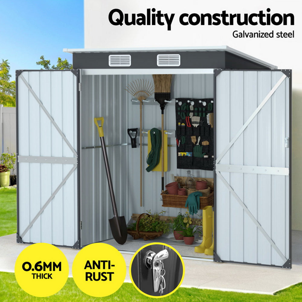 Giantz 1.62x1M Garden Shed Outdoor Storage Grey