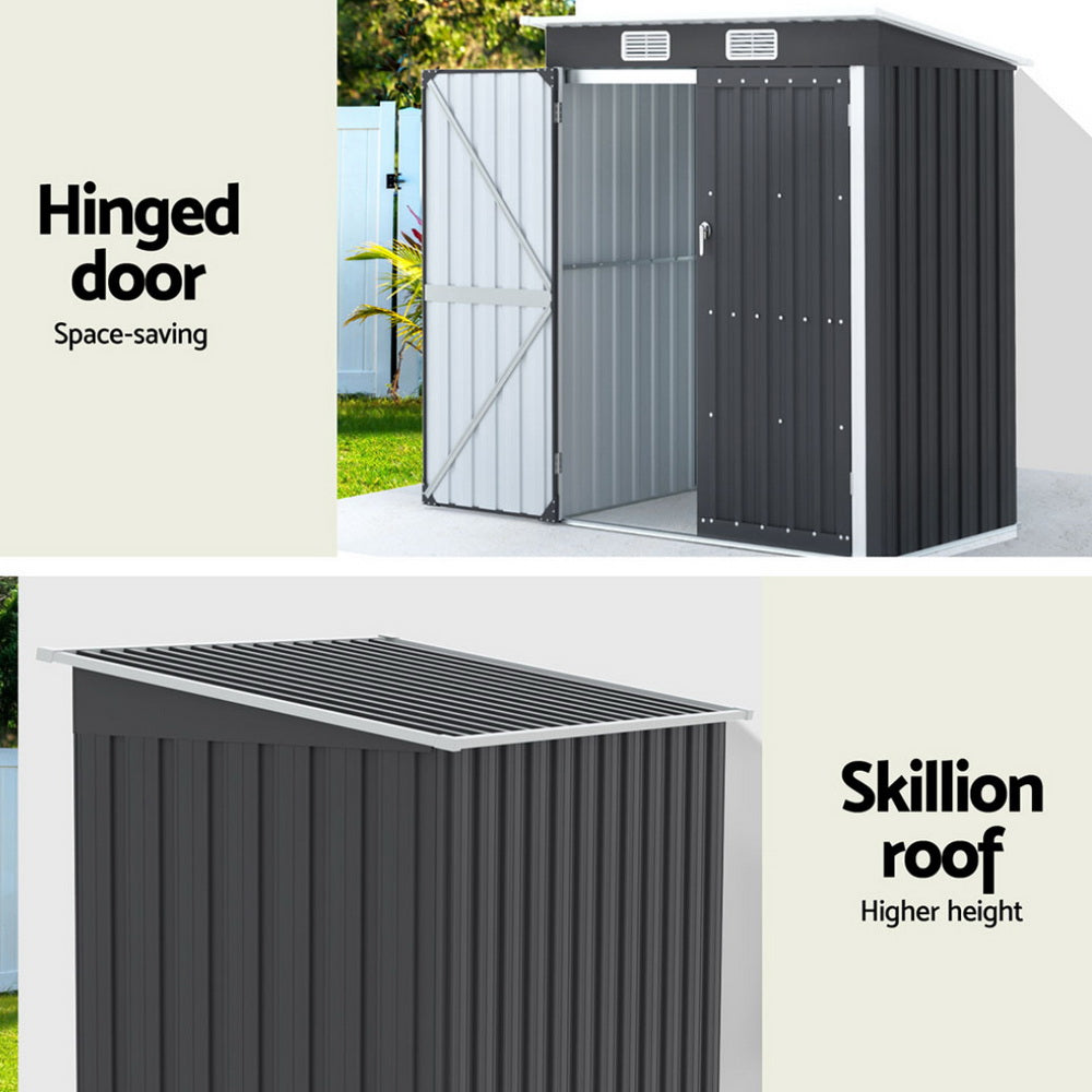 Giantz 1.62x1M Garden Shed Outdoor Storage Grey
